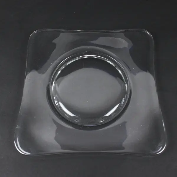 Set of 4 Clear Glass 7 in Rounded Square Salad Plates