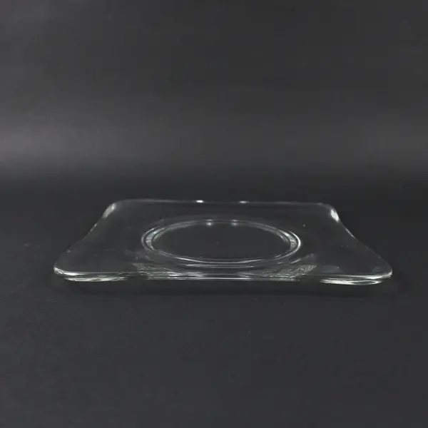 Set of 4 Clear Glass 7 in Rounded Square Salad Plates