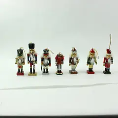 Lot of 7 Wooden Nutcracker Christmas Ornaments Holiday Decor