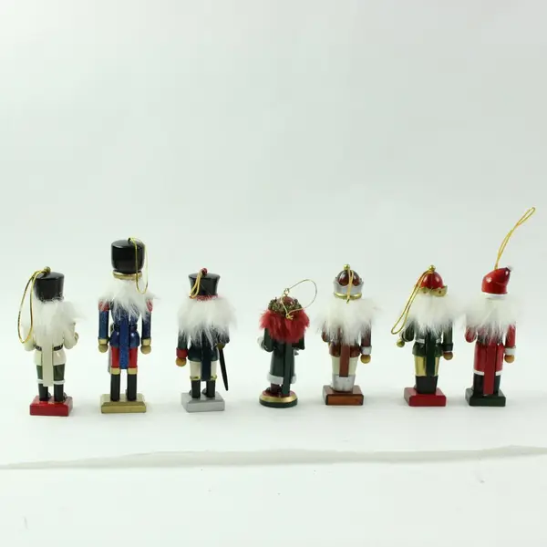 Lot of 7 Wooden Nutcracker Christmas Ornaments Holiday Decor