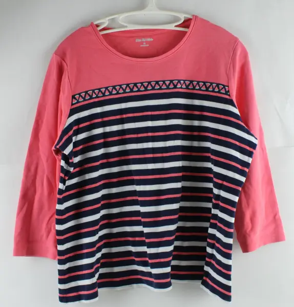 Kim Rogers Women's XL Striped Watermelon 3/4 Sleeve Shirt