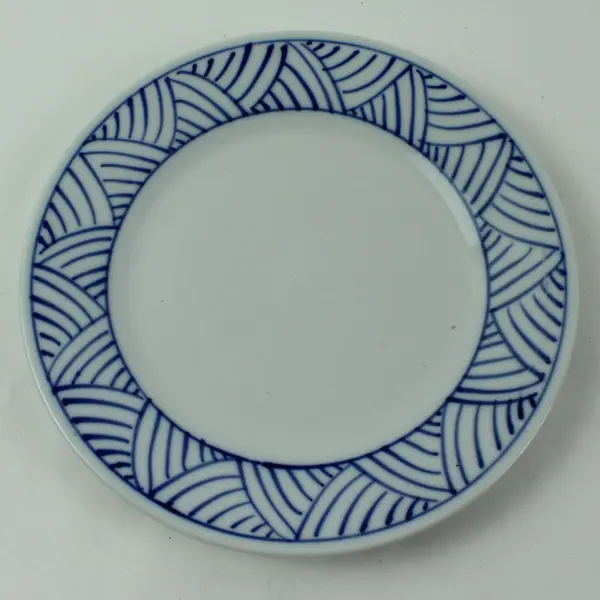 Set of 4 Hand-Painted Blue White Salad Plates 8 Inch