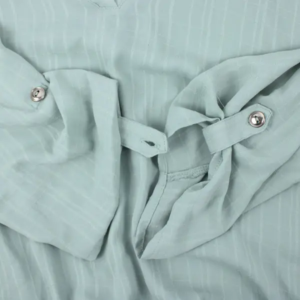 Maurices Women's Mint Green V-Neck Roll-Tab Sleeve Blouse 2X