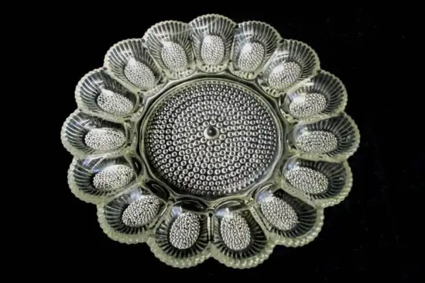 Vintage Indiana Glass Hobnail Deviled Egg Tray Clear 11.25in