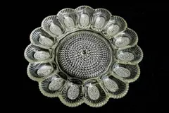 Vintage Indiana Glass Hobnail Deviled Egg Tray Clear 11.25in