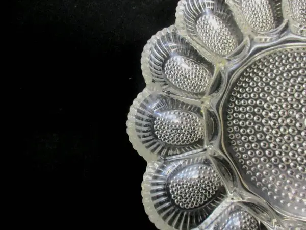 Vintage Indiana Glass Hobnail Deviled Egg Tray Clear 11.25in