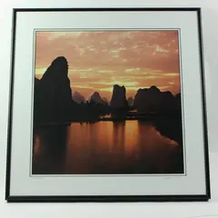 Gene Davis Yulong River 1992 Limited Edition Framed Matted Signed Print 2/350
