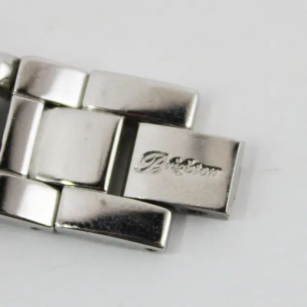 Brighton Ferrara Silver Tone Watch Chunky Curb Link Bracelet Scroll Motif