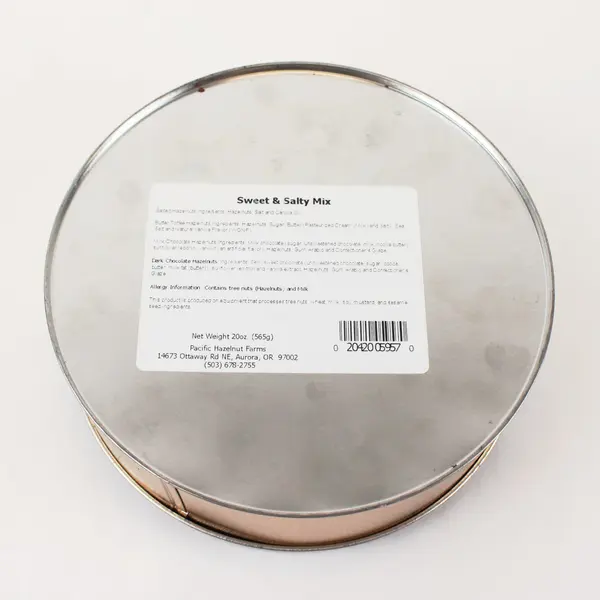 Winter Holiday Deer Scene Round Storage Tin Empty Blue Silver 7.10 x 3.75 in