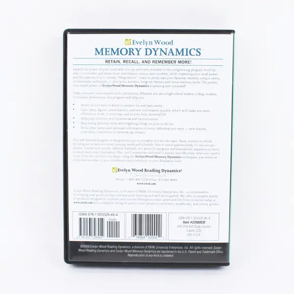 Evelyn Wood Memory Dynamics 5 Audio CD Set 2006 #22000CD