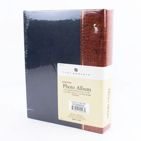 Life's Moments R21837B Photo Album 204 Photos 4x6/3x5 Acid-Free Navy Brown