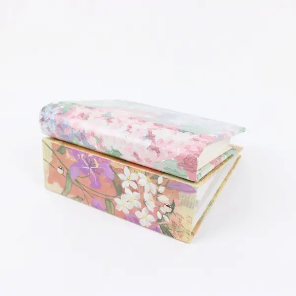 Lot of 2 Small 4"x6" Photo Albums, Floral Design Covers 