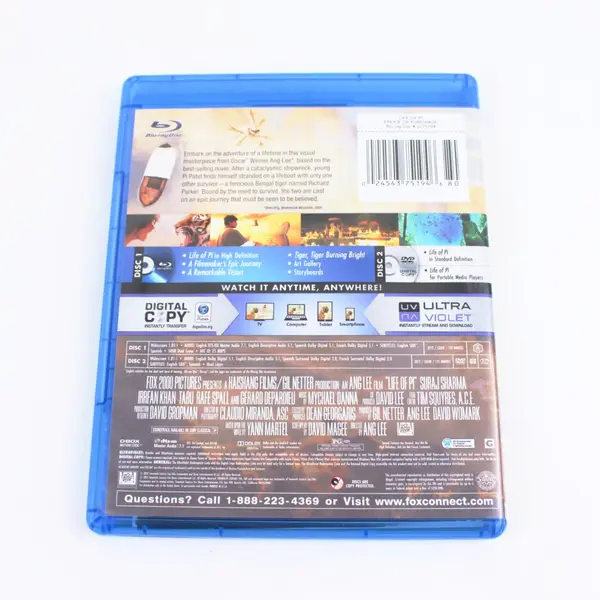 Life of Pi Blu-ray 2012 Ed. Adventure Drama Movie, Ang Lee 