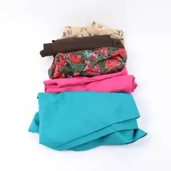Lot of 5 Assorted Fabric Remnants Scrap Pieces Sewing Quilting Crafts