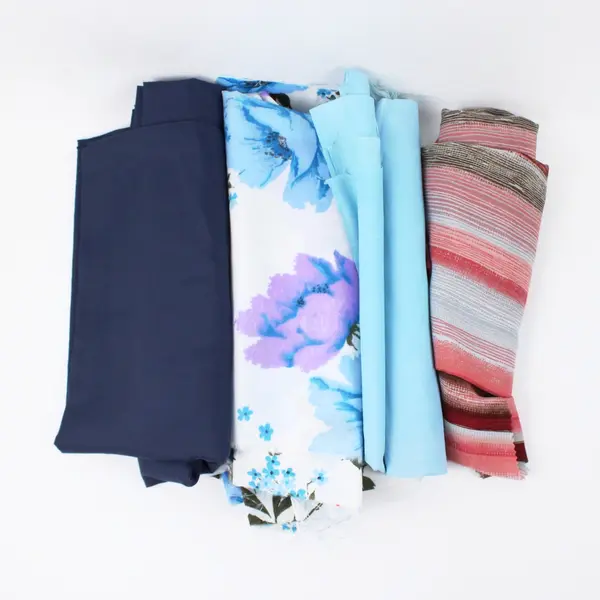 Lot of 4 Assorted Fabric Remnants Scrap Pieces Sewing Quilting Crafts