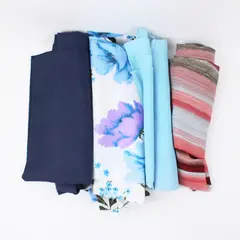 Lot of 4 Assorted Fabric Remnants Scrap Pieces Sewing Quilting Crafts