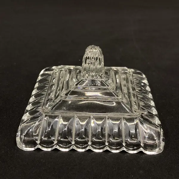 Jeannette Wedding Box Clear Glass Pedestal Candy Dish With Lid 9.75" Tall