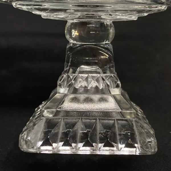 Jeannette Wedding Box Clear Glass Pedestal Candy Dish With Lid 9.75" Tall