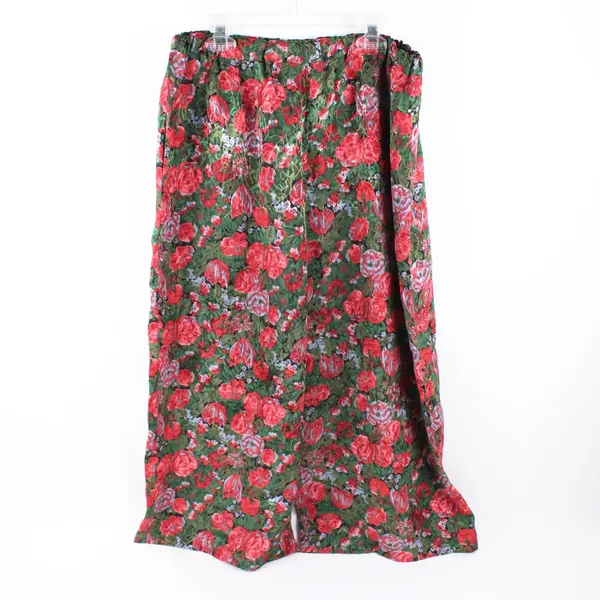 Women's Floral Cropped Pajama Pants Large Elastic Waist Sleepwear