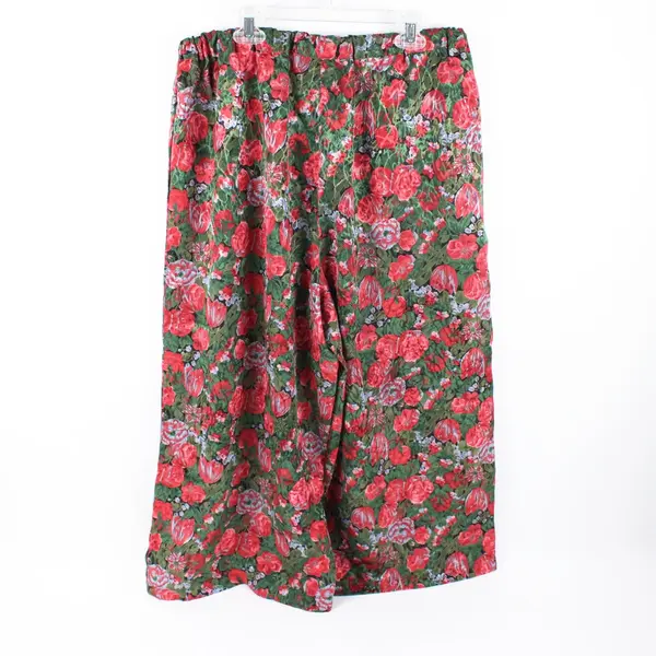 Women's Floral Cropped Pajama Pants Large Elastic Waist Sleepwear