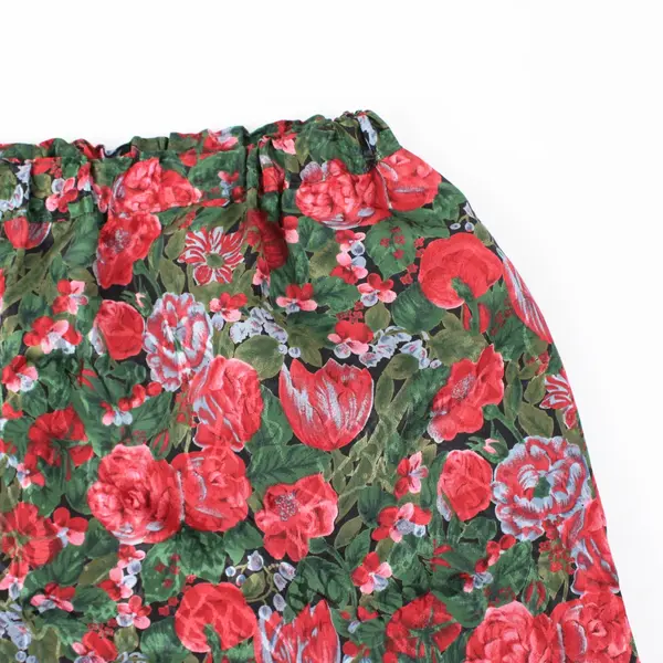 Women's Floral Cropped Pajama Pants Large Elastic Waist Sleepwear