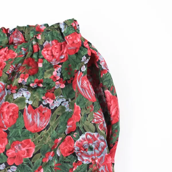 Women's Floral Cropped Pajama Pants Large Elastic Waist Sleepwear