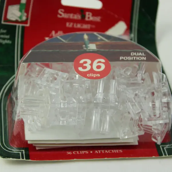 Santa's Best EZ LIGHT Adhesive Mounting Light Clips 36ct Lot of 3