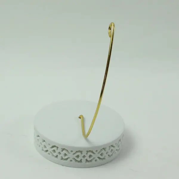 Roman Inc White Ornate Christmas Ornament Display Stand Gold Tone 6in