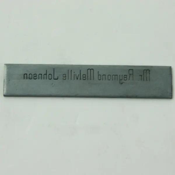 Metal Marking Die Steel Stamp Associated With Raymond Melville Johnson