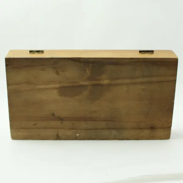 Vintage Wooden Hinged Storage Box Cartoon Character