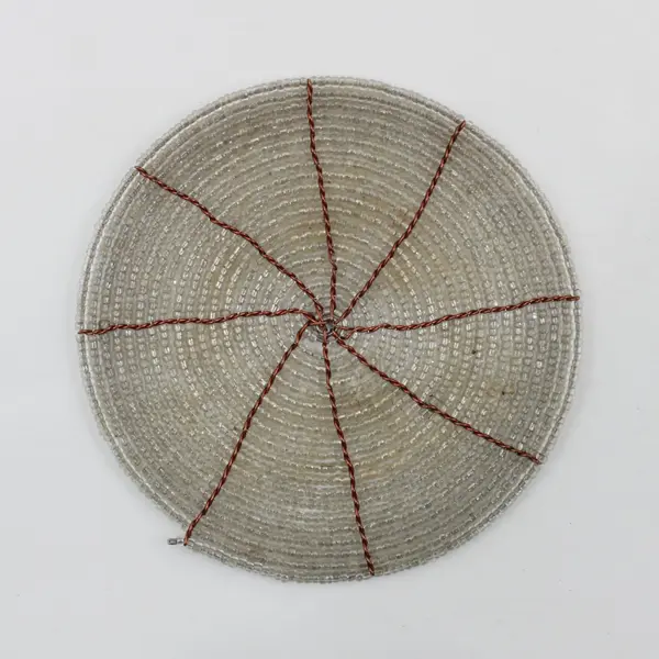 Set of 10 Beige Beaded Coasters Neutral Home Décor Tableware