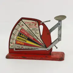 Jiffy-Way Vintage Red Metal Egg Scale Minneapolis Minn USA Pat 2205917