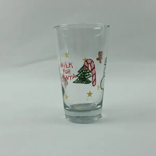 Anchor Hocking Milk for Santa Glass Tumbler Vintage Christmas Holiday