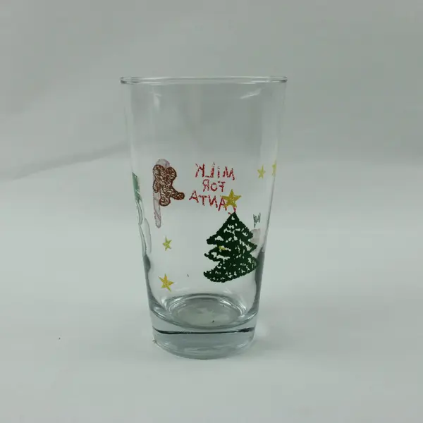 Anchor Hocking Milk for Santa Glass Tumbler Vintage Christmas Holiday