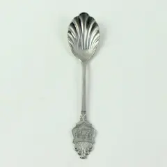 BMF Vintage Souvenir Sugar Spoon 18/10 Stainless Shell Bowl K Handle