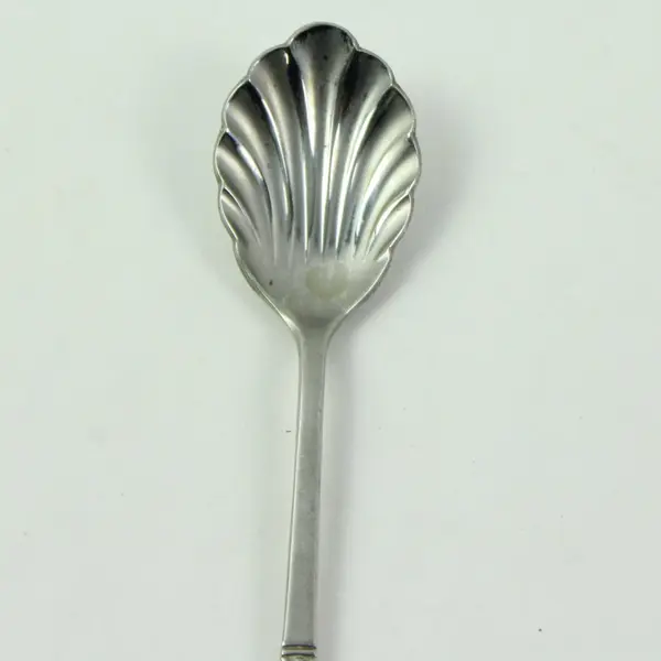 BMF Vintage Souvenir Sugar Spoon 18/10 Stainless Shell Bowl K Handle