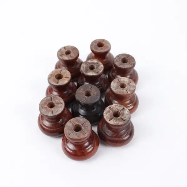 Lot of 10 Assorted Wooden Cabinet Knobs Brown Mixed Finishes