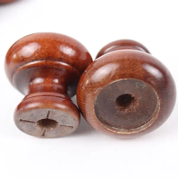 Lot of 10 Assorted Wooden Cabinet Knobs Brown Mixed Finishes