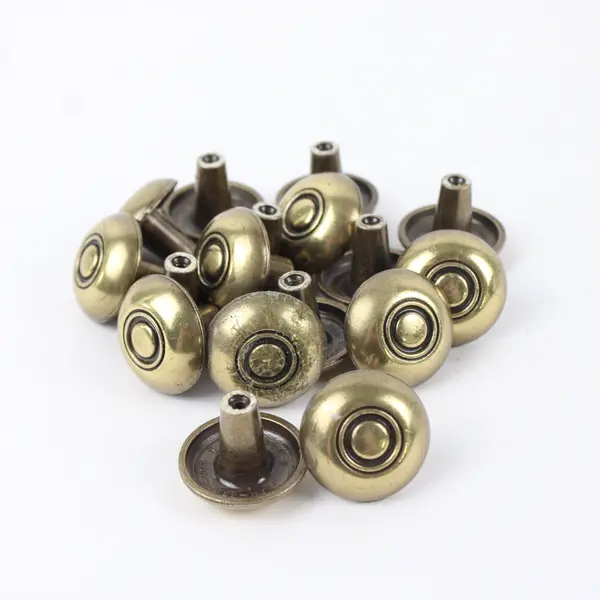 Set of 17 Brass Cabinet Drawer Knobs Round