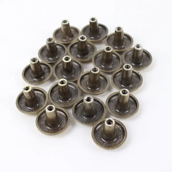 Set of 17 Brass Cabinet Drawer Knobs Round