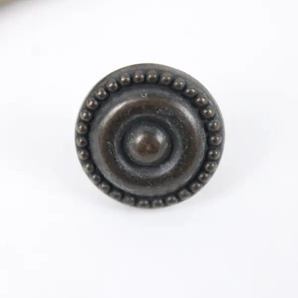 Set of 10 Round Cabinet Drawer Knobs Decorative Raised Detail
