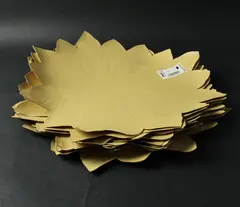 Set of 11 Gold-Tone Metallic Floral Placemats