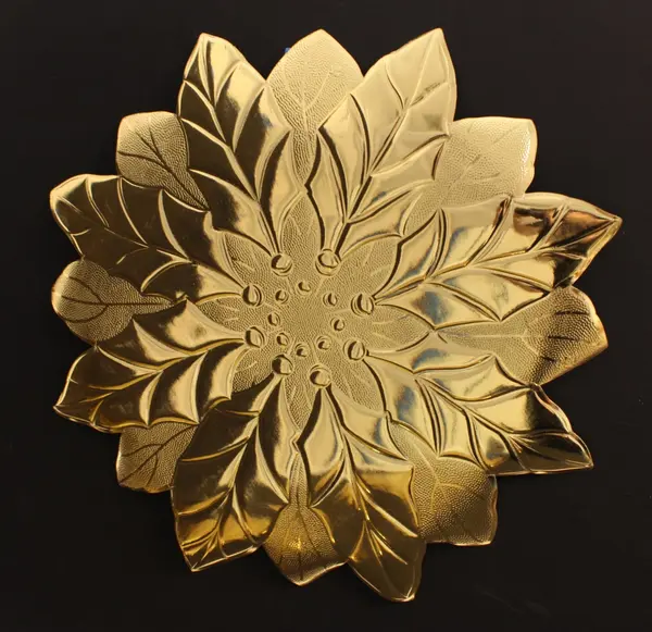 Set of 11 Gold-Tone Metallic Floral Placemats