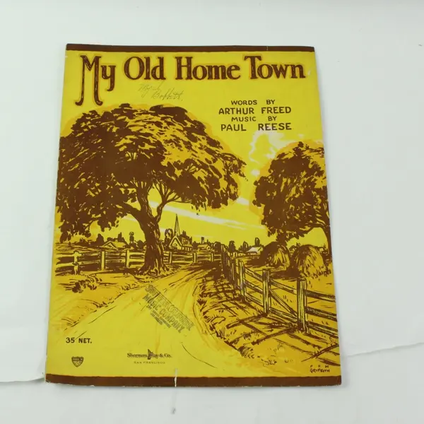 Antique 1924 My Old Home Town Sheet Music Arthur Freed Paul Reese Piano