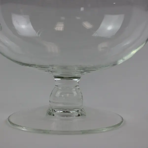 Large Clear Glass Brandy Snifter Bowl Goblet Etched Leaves