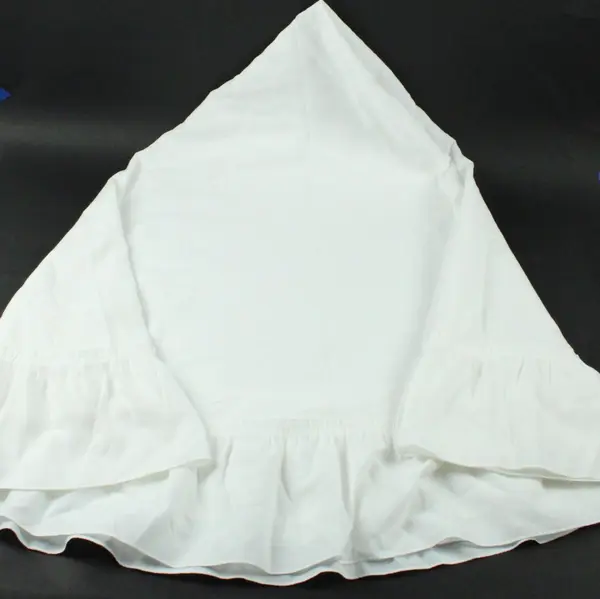 White Cotton Circular Tablecloth, 72 Inch Diameter