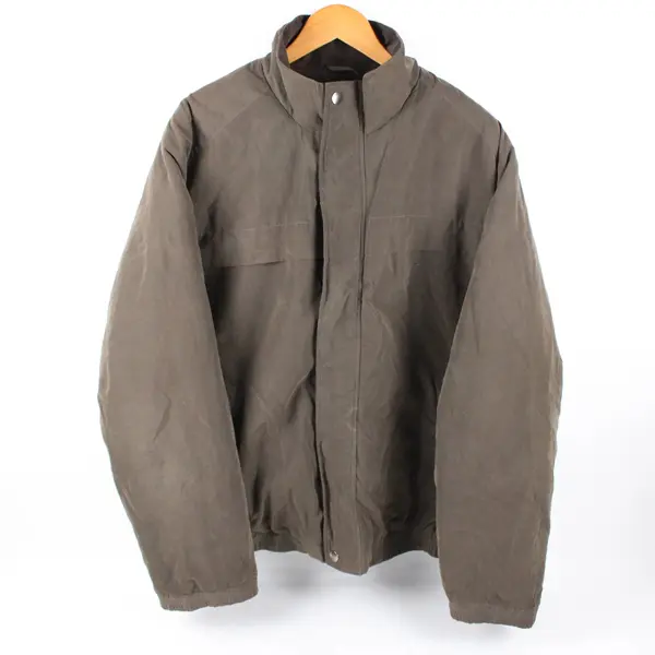 Van Heusen Men's XL Gray Green Zip Front Snap Button Jacket