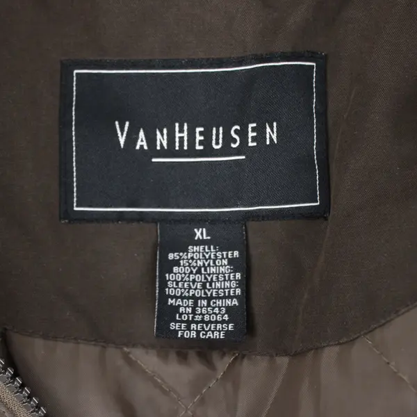 Van Heusen Men's XL Gray Green Zip Front Snap Button Jacket