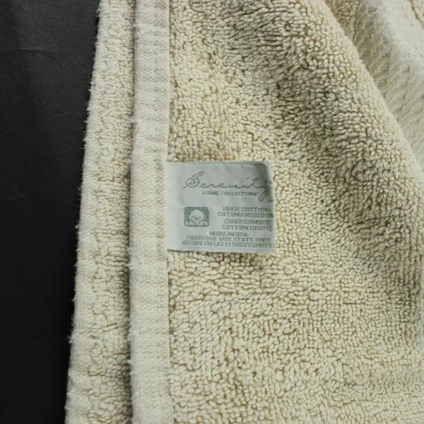 Serenity Home Collection Cream Terry Bath Towel Woven Bands