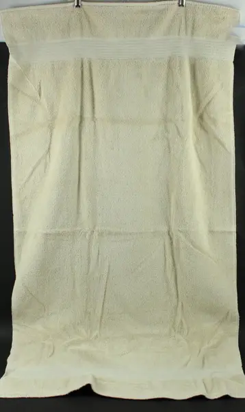 Serenity Home Collection Cream Terry Bath Towel Woven Bands